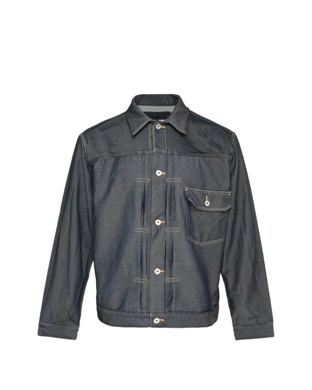 Comme des Garçons Gray Pleated Cinch-Back Denim Jacket for men