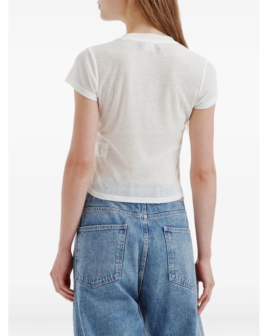 Mini Cream White Graphic-Print Short-Sleeve T-Shirt