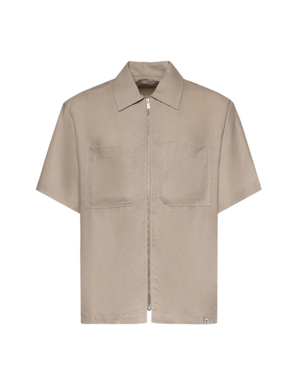Woc Natural Zip-Up Chest-Pocket Shirt for men