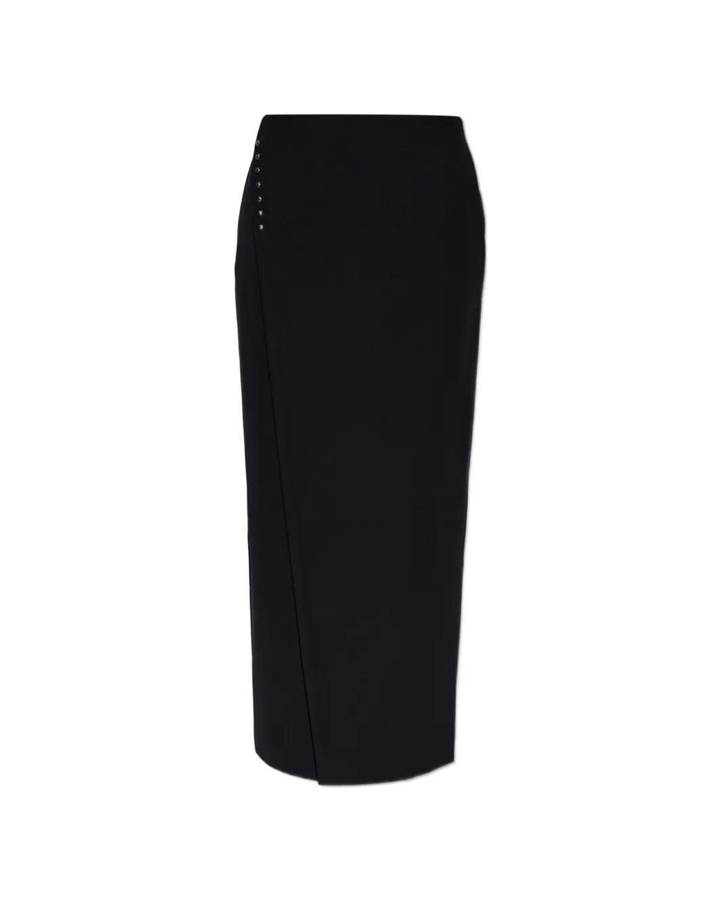 Emporio Armani Black Unlined Wrap Skirt