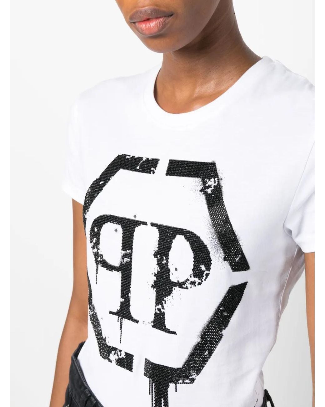 Philipp Plein White Sexy Pure Fit Hexagon T-Shirt