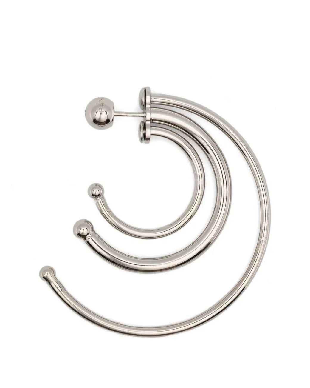 Panconesi White Pierced Solar Triple-Hoop Earrings