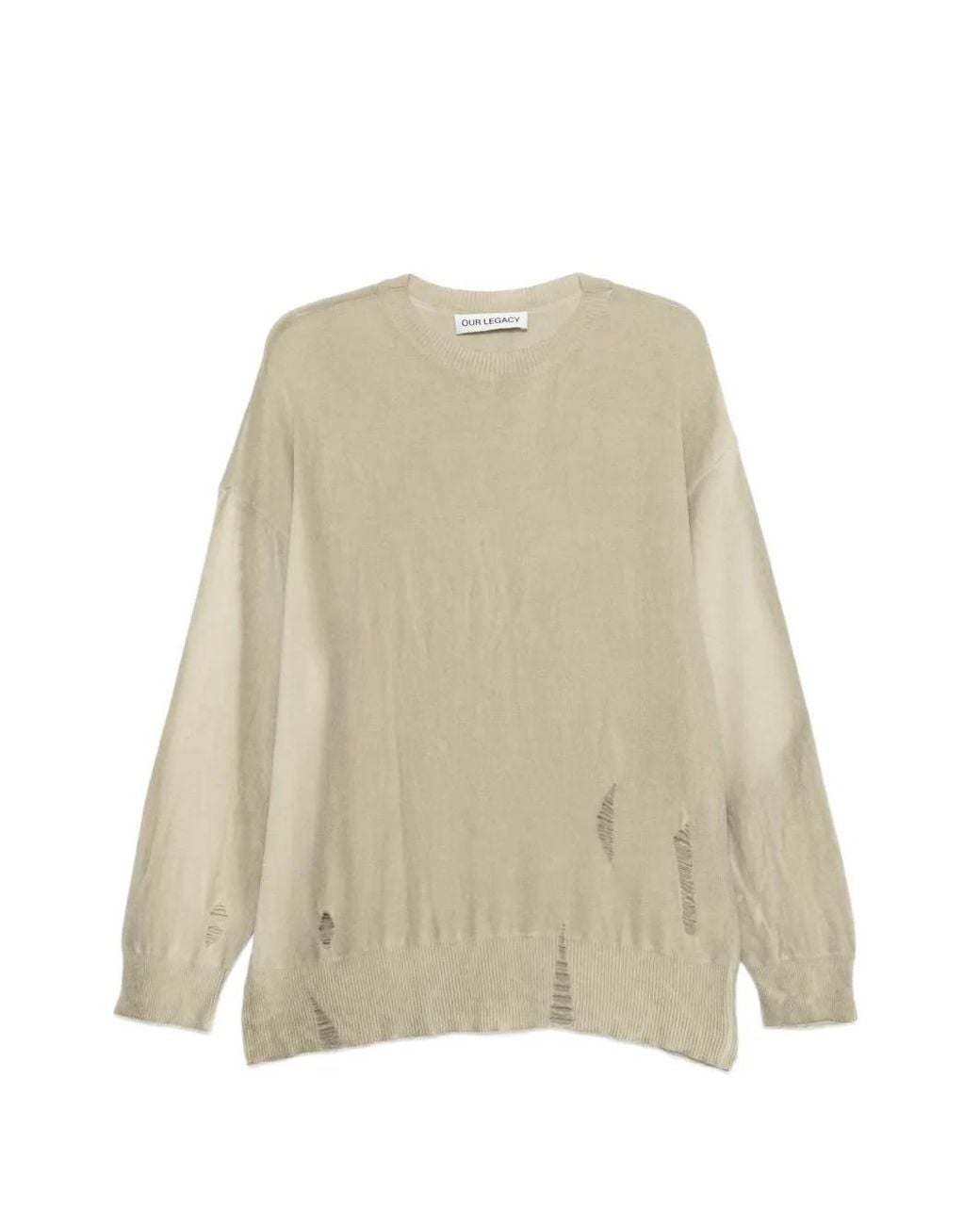 Our Legacy Natural Slant Distressed Sweater