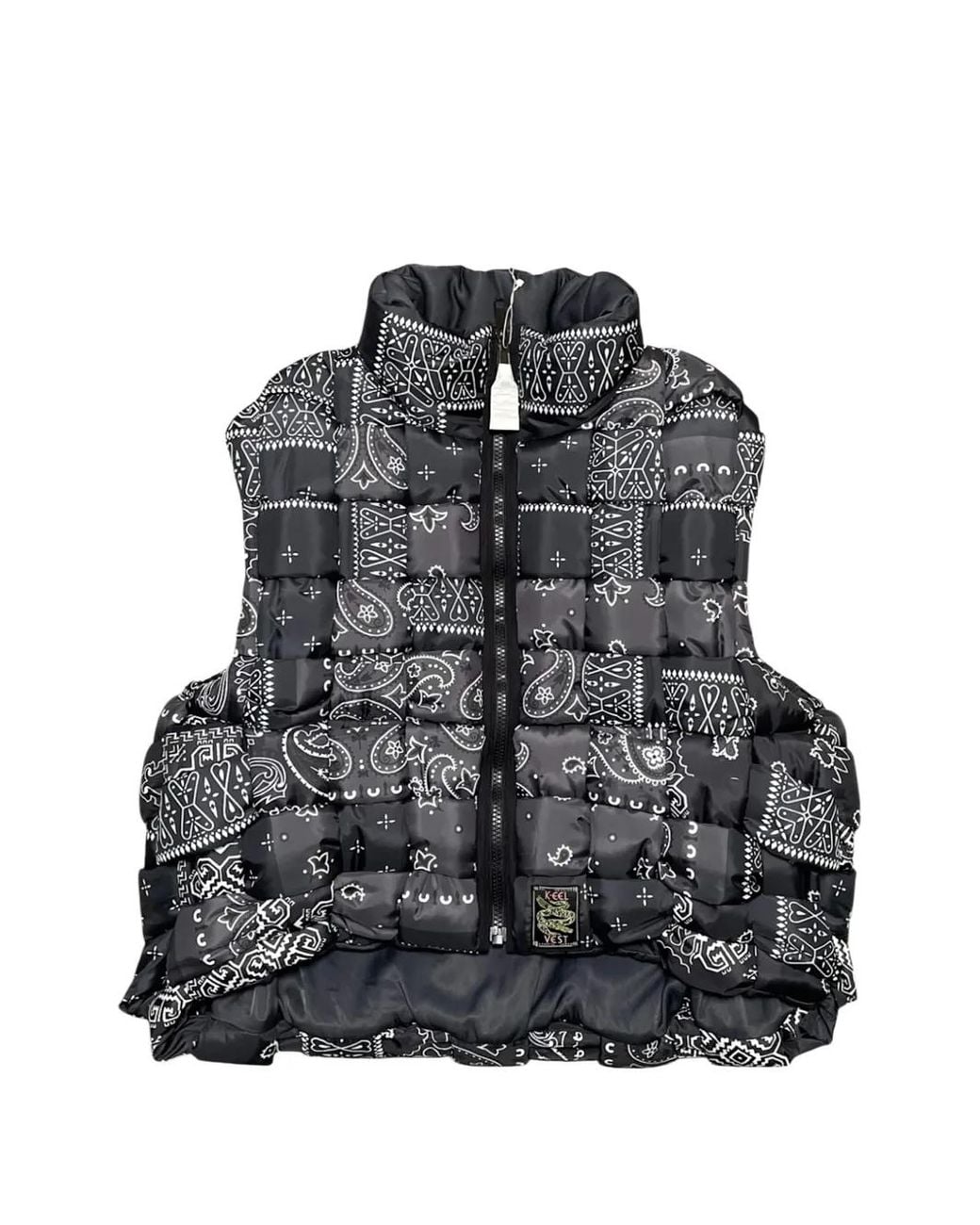 Kapital Black Gilet Matelassé À Imprimé Bandana for men