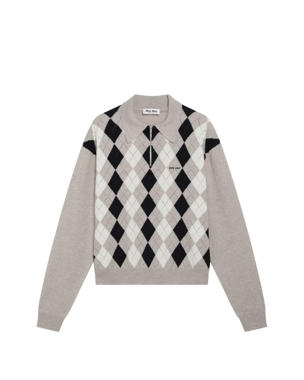 Miu Miu White Cashmere Polo Sweater