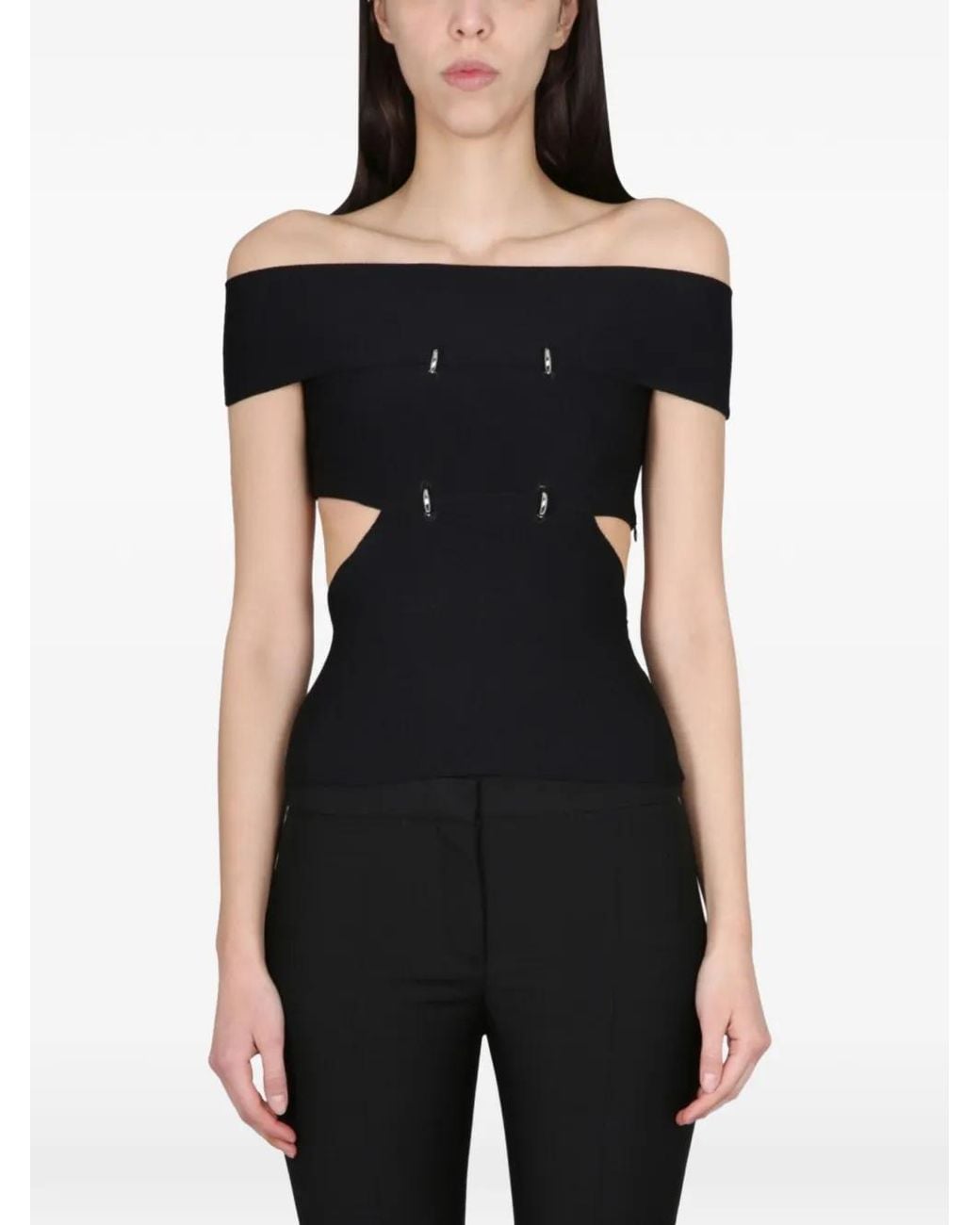 McQueen Off-Shoulder Top in het Black