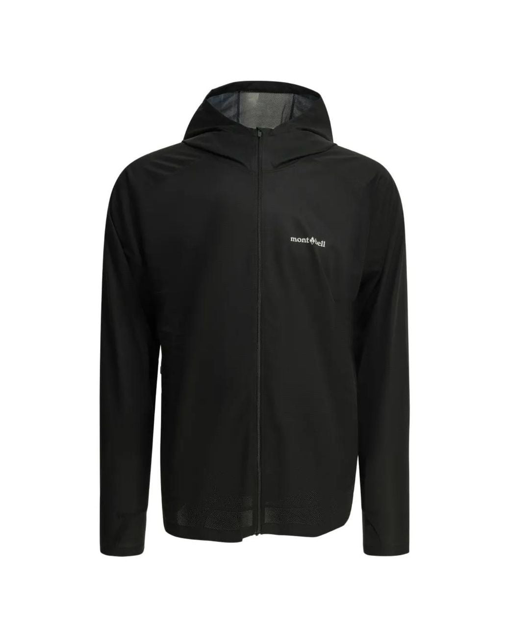 Montbell Black Logo-Print Zip-Up Hoodie for men