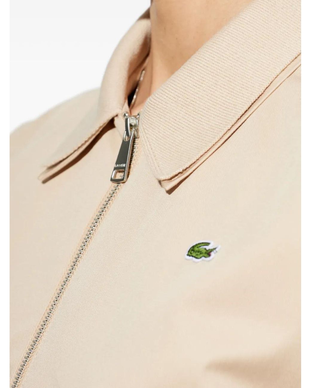 Lacoste Natural Veste Zippée À Col Pointu