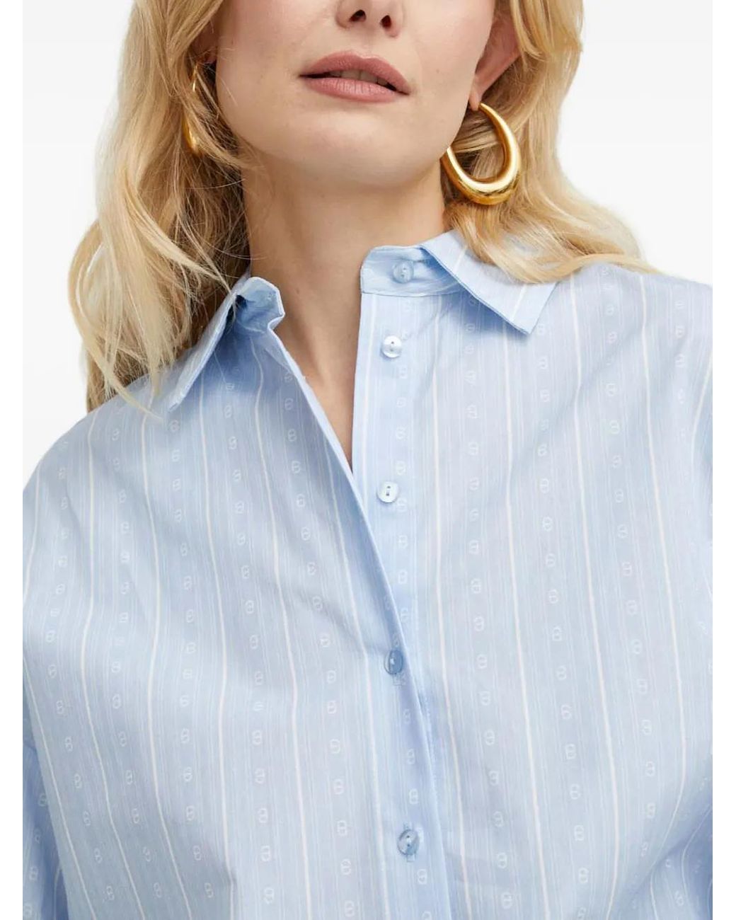 Twinset Blue Striped Buttoned Shirt