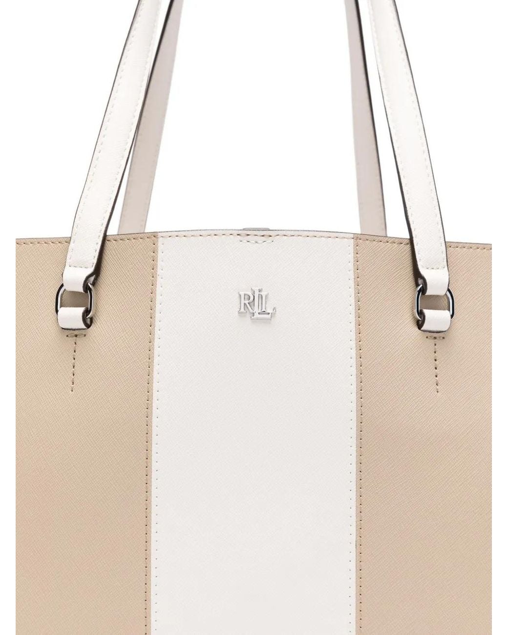 Ralph Lauren Natural Large Karly Panelled Leather Tote Bag