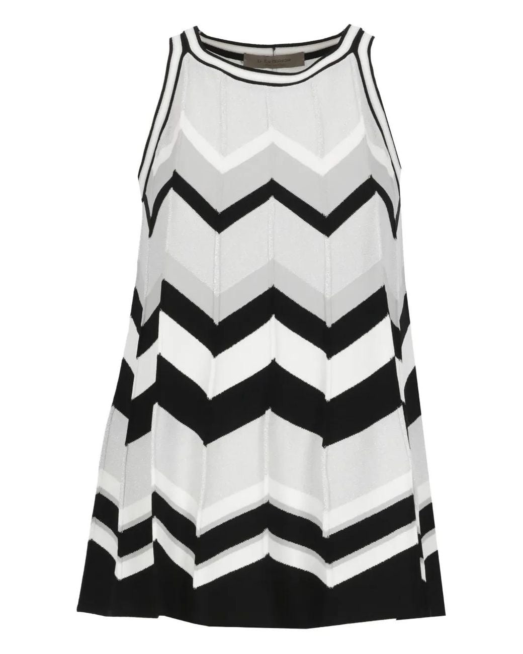 D.exterior Gray Plissé Tank Top