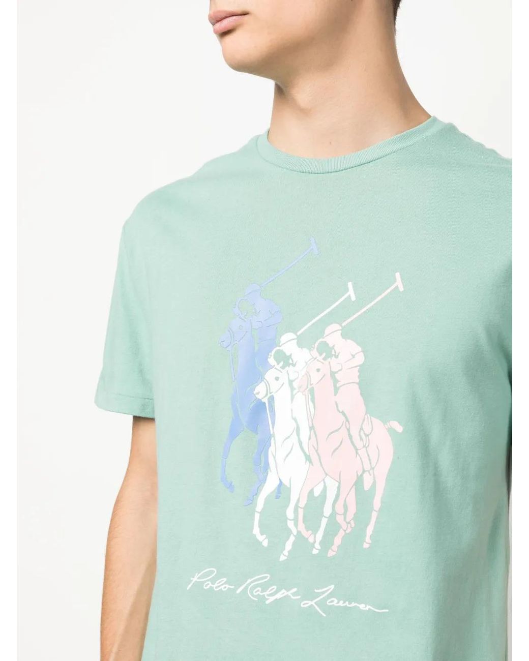 Polo Ralph Lauren Green Logo-Print Cotton T-Shirt for men