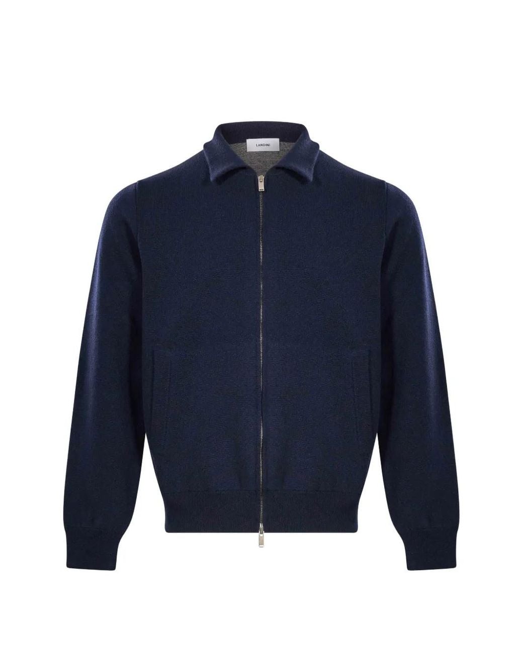 Lardini Blue Veste En Maille À Fermeture Zippée for men