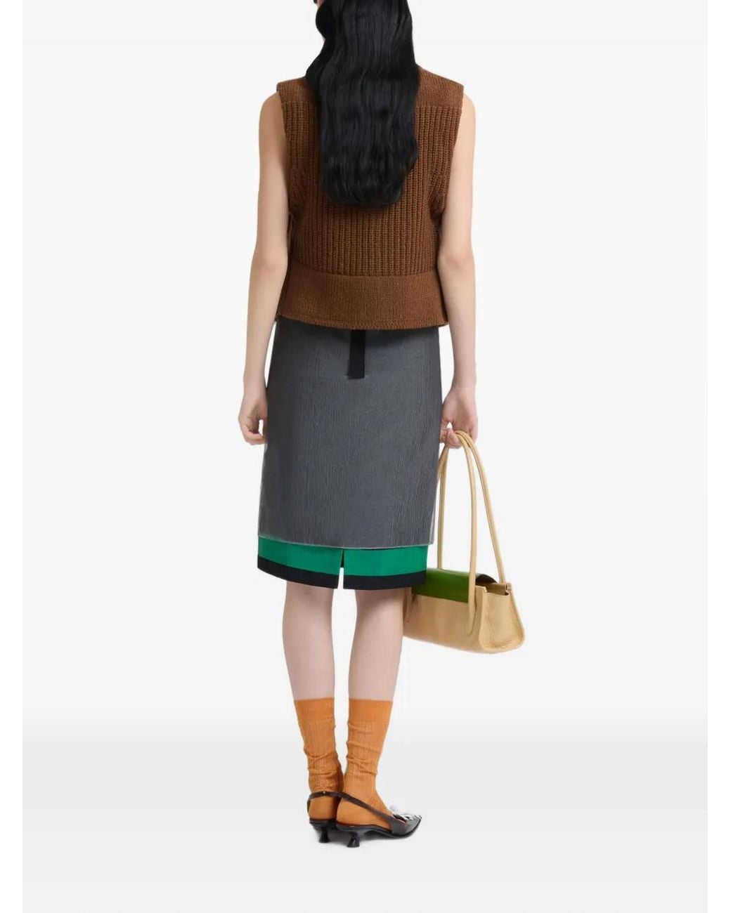 Chaleco De Lana Con Botones Marni de color Brown