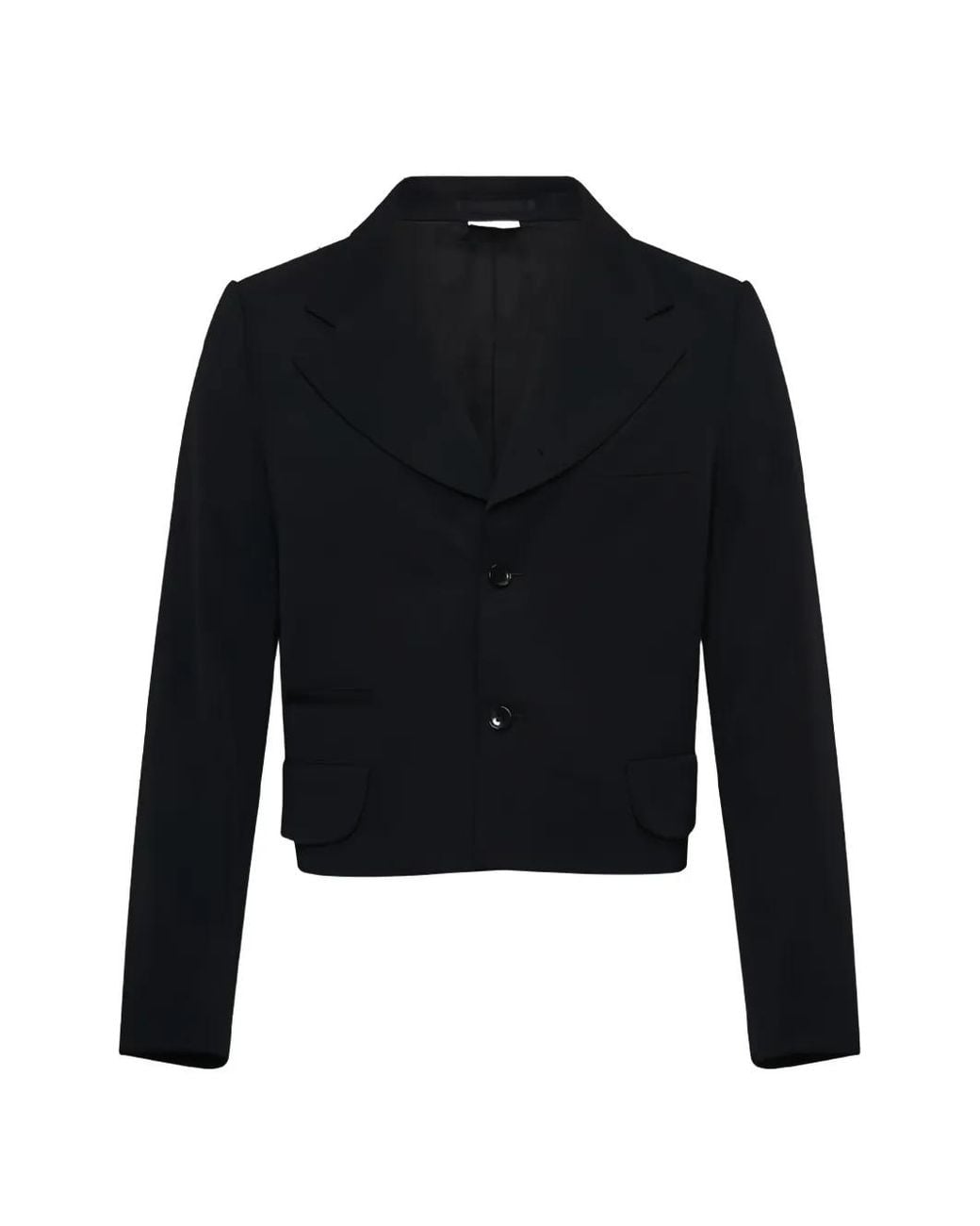 Comme des Garçons Blue Notched-Lapels Cropped Blazer for men