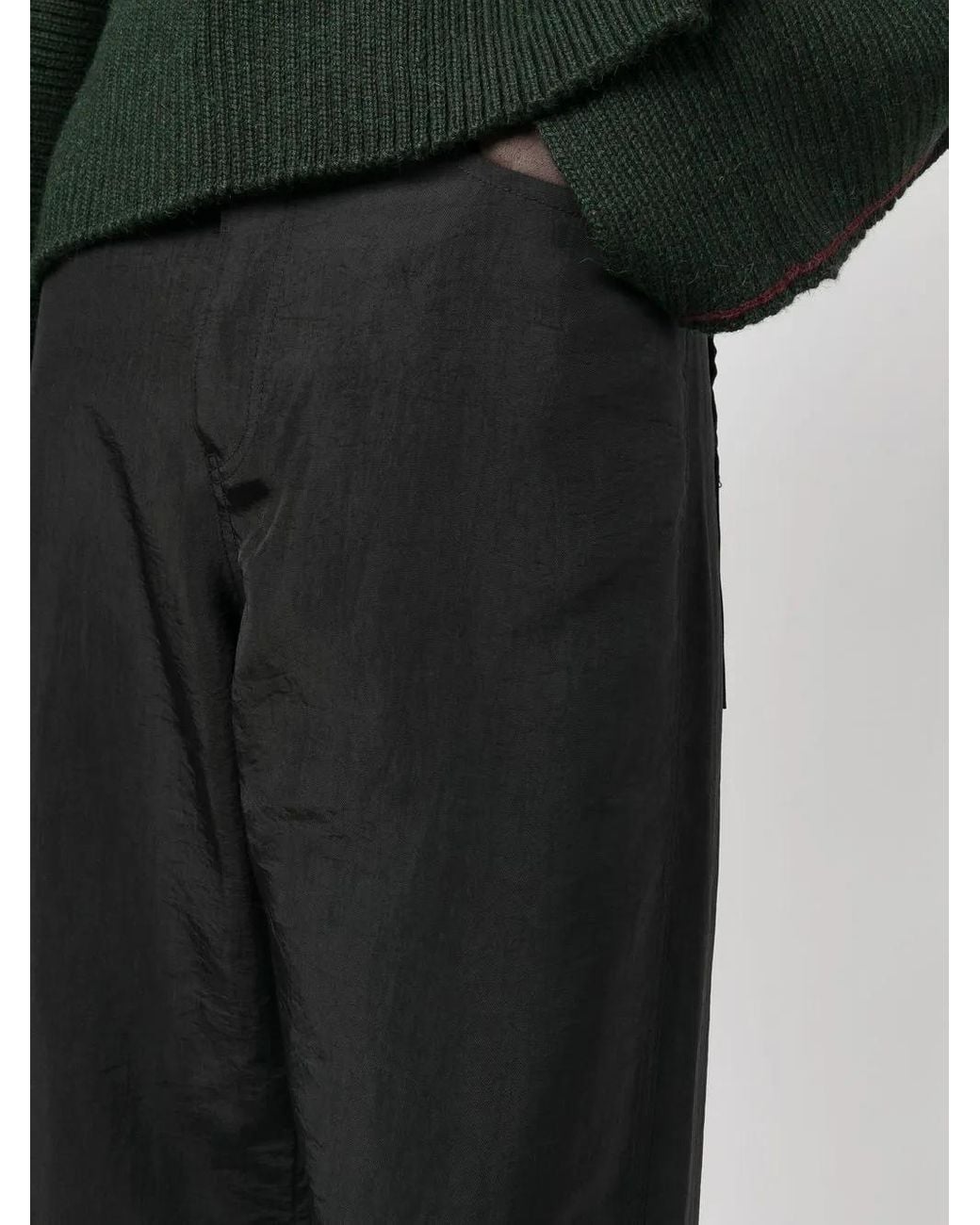 Eckhaus Latta Black Husk Cropped Trousers for men