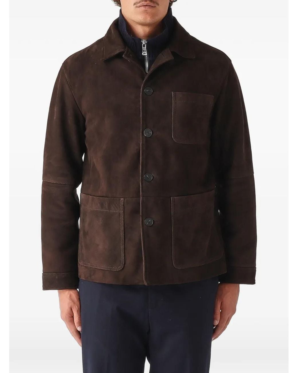 The Jack Leathers Black Breton Suede Multi-Pocket Jacket for men