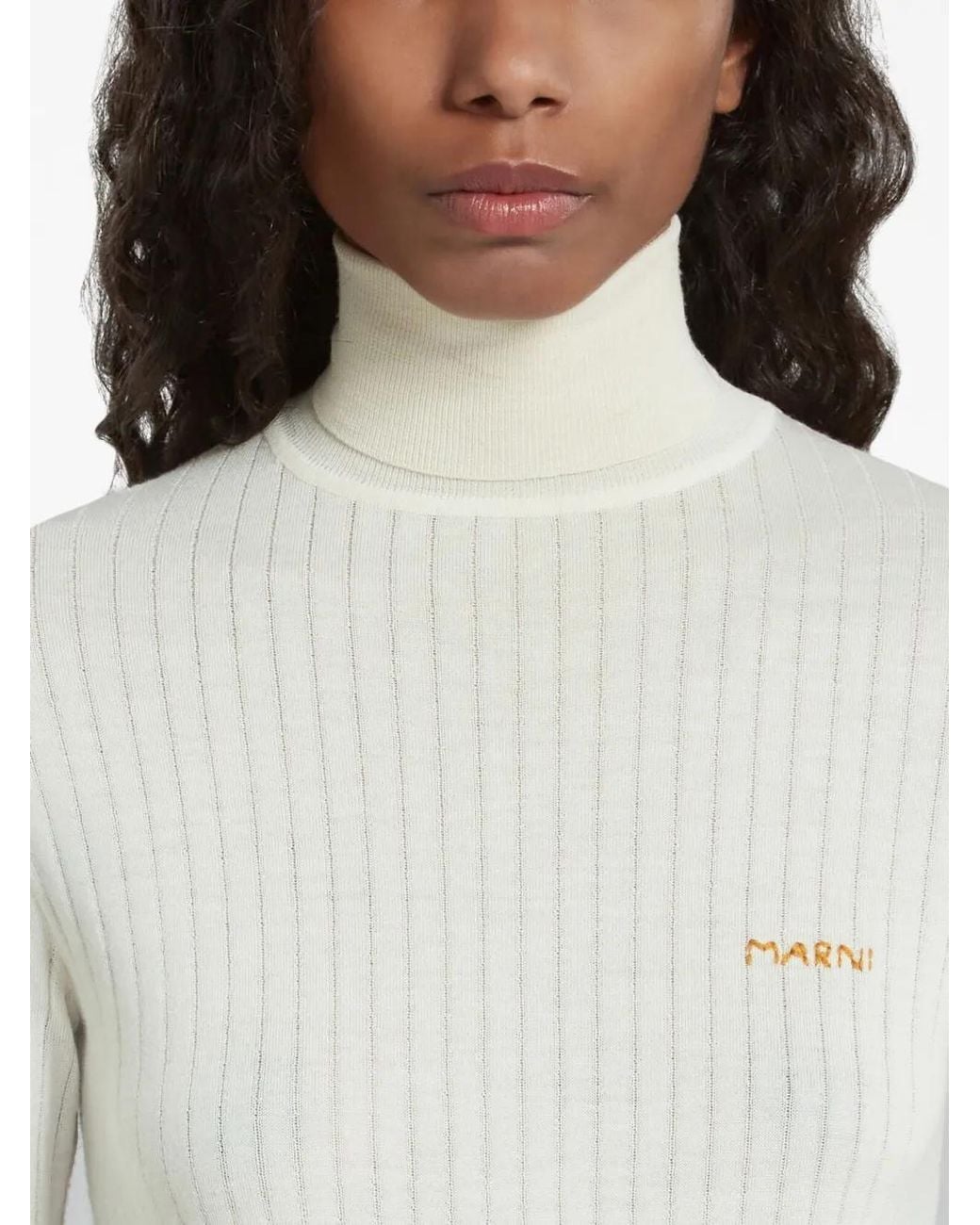Jersey Con Logo Bordado Marni de color White