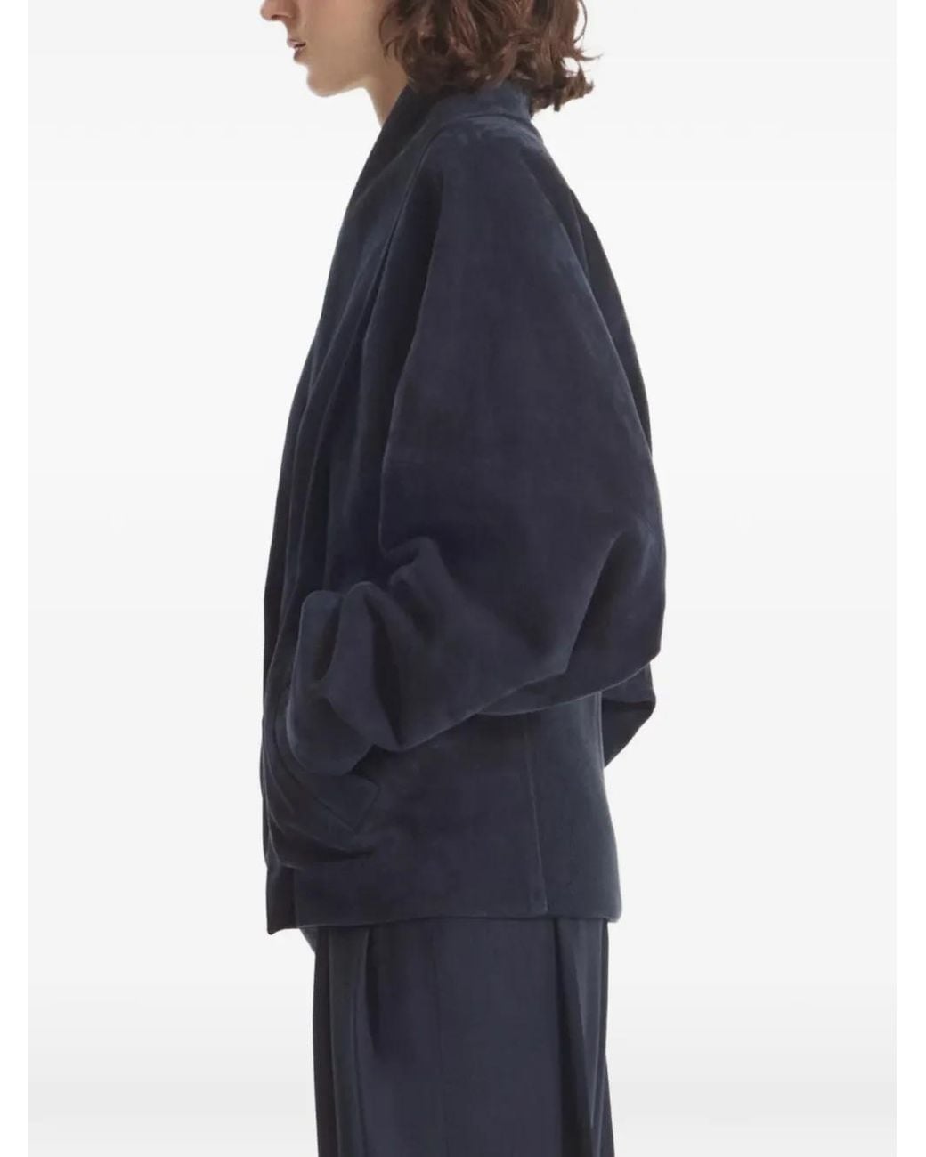 Co. Blue Suede Wrap Jacket