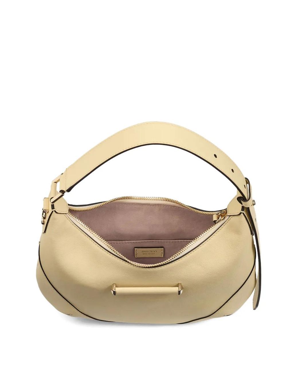 Jimmy Choo White Small Bar Leather Shoulder Bag