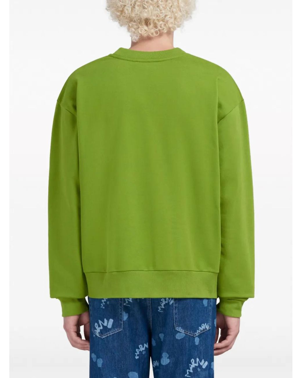 Marni Sweater Met Logoprint in het Green voor heren