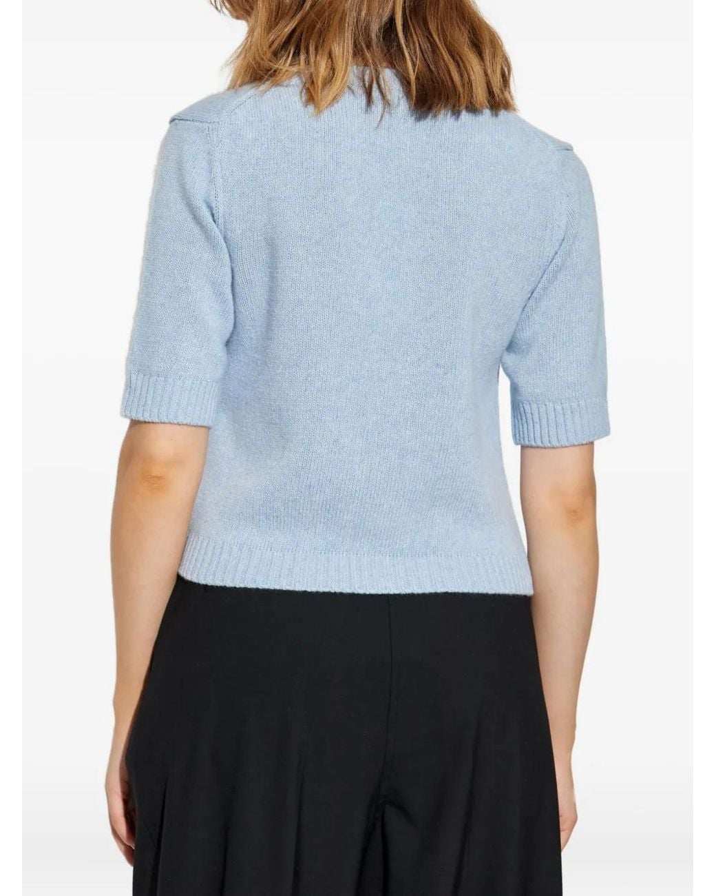 Ganni Blue Cardigan With Ties