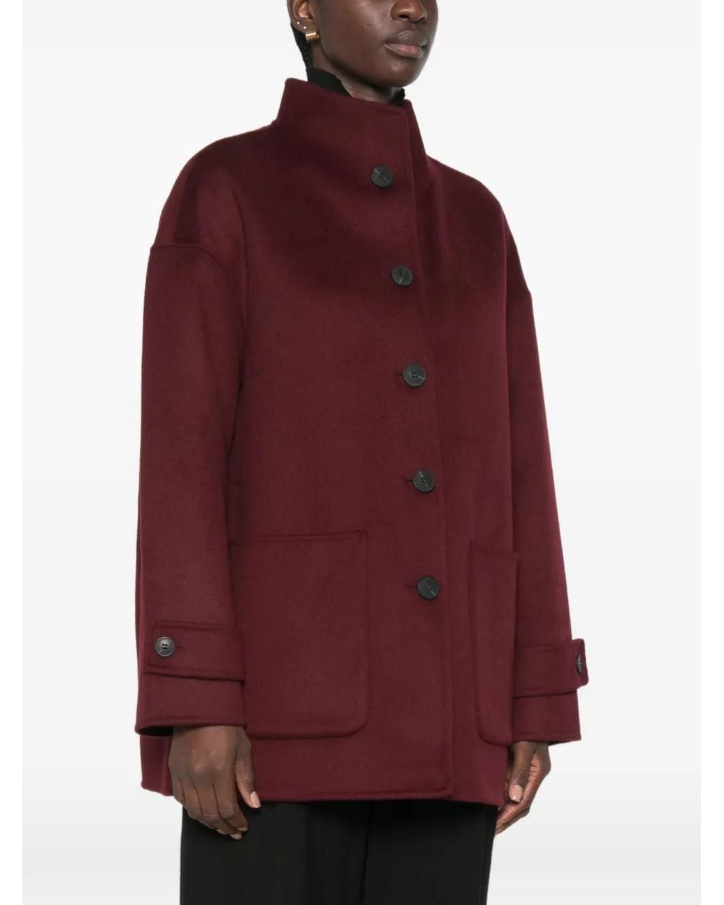 The Dynamis Studio Red Button-Up Wool Coat