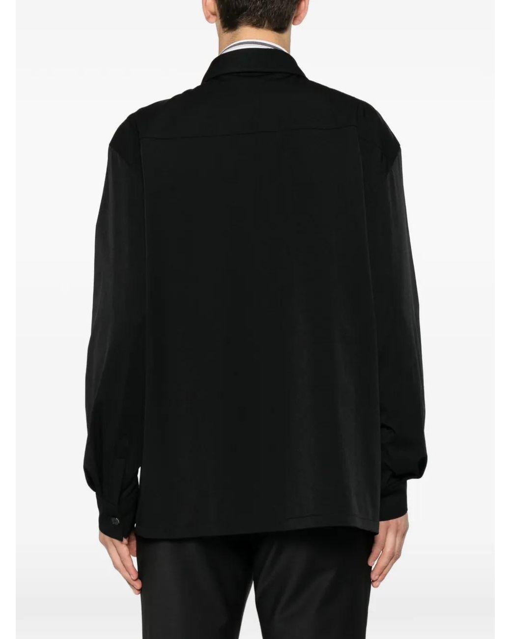 Karl Lagerfeld Black Flap-Pocket Overshirt for men