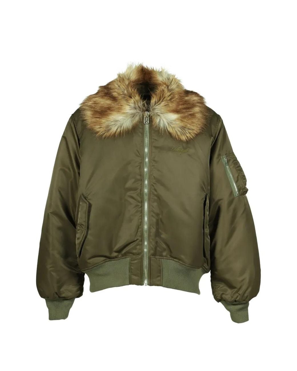 KAMIYA Green Faux-Fur Collar Flight Jacket for men