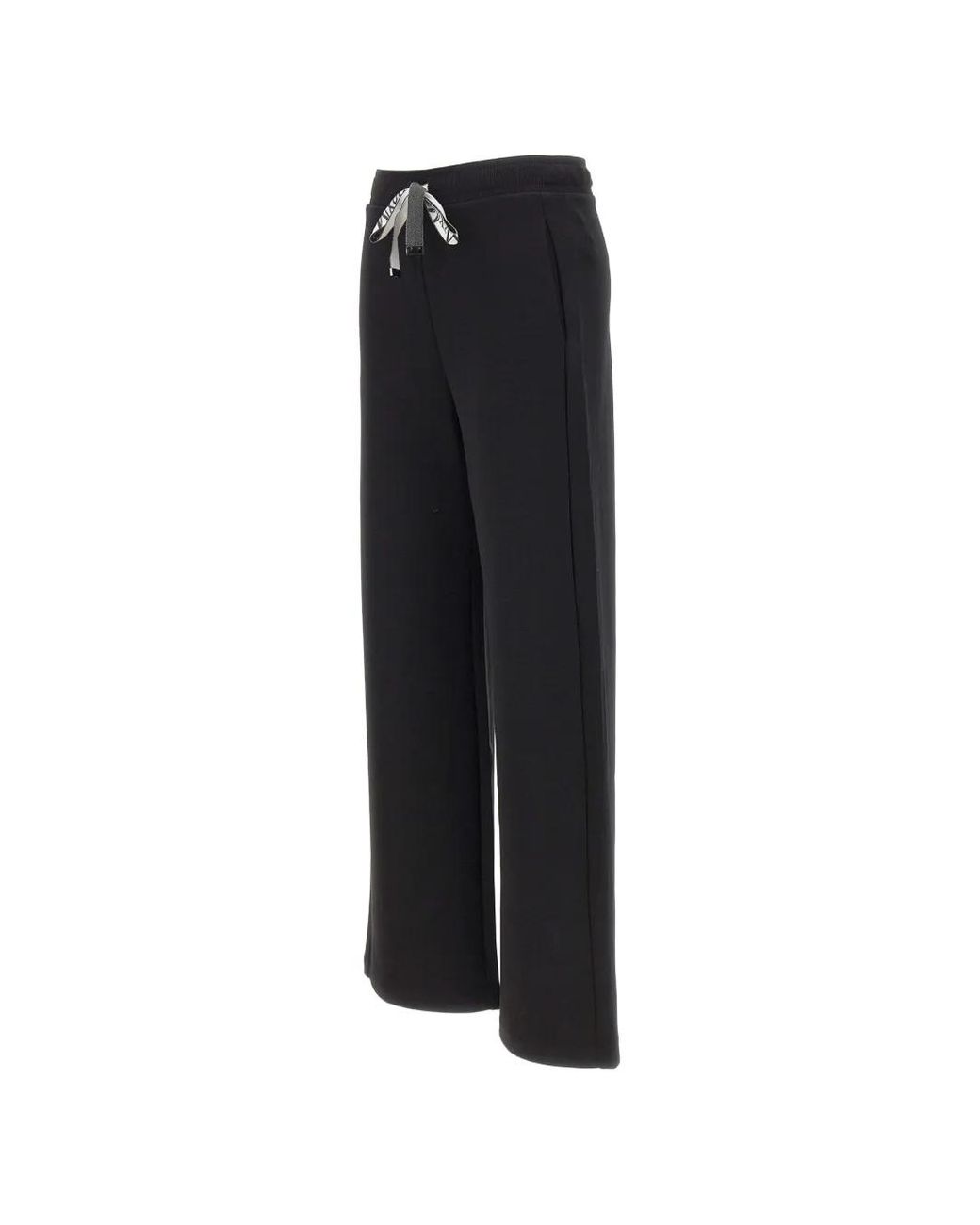 Max Mara Black Drawstring Wide-Leg Track Pants