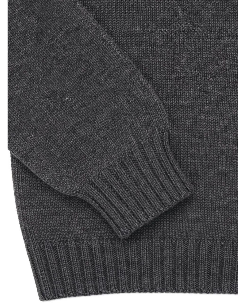 Fortela Gray Shetland Wool Sweater for men