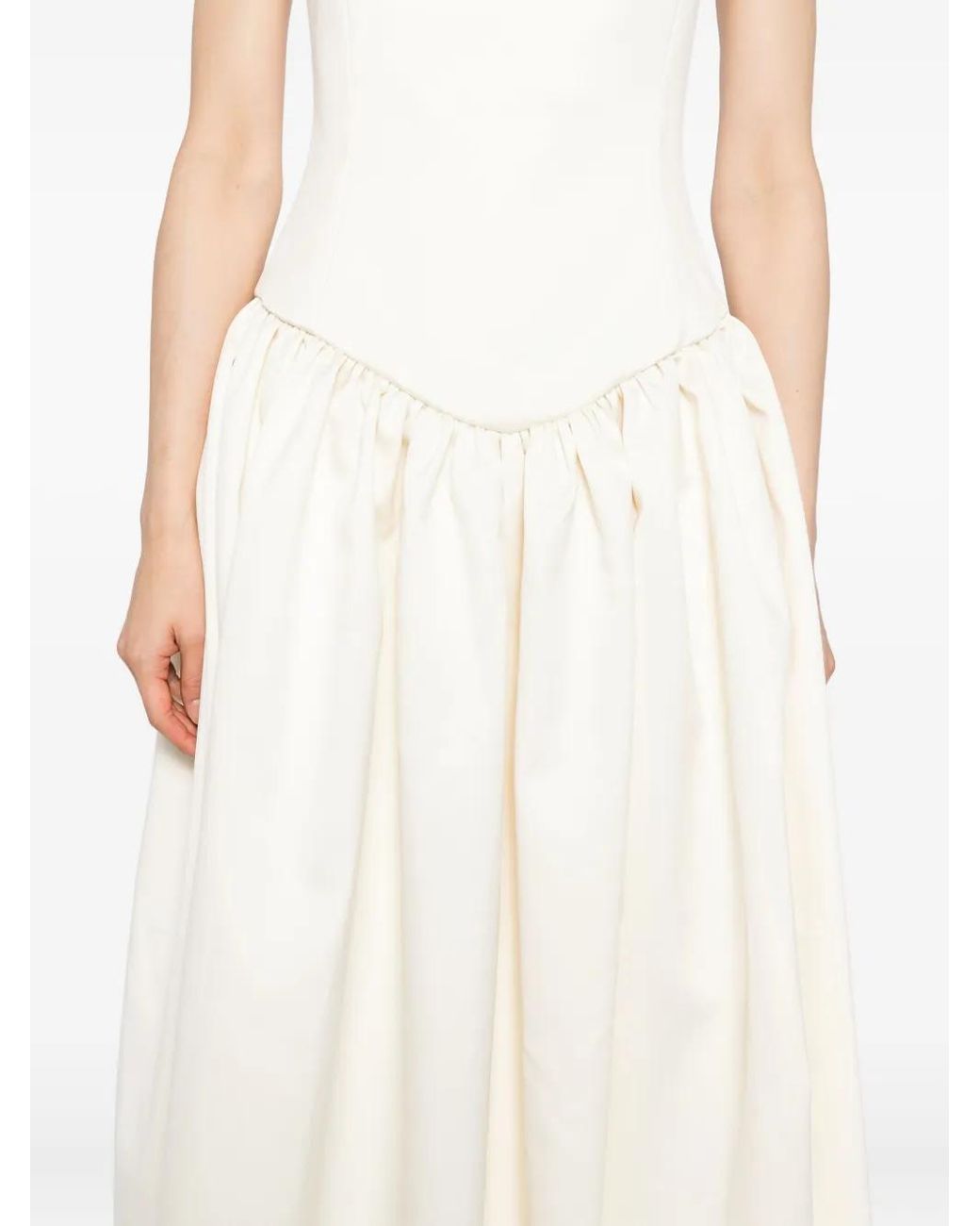 De La Vali White Lola Midi Dress