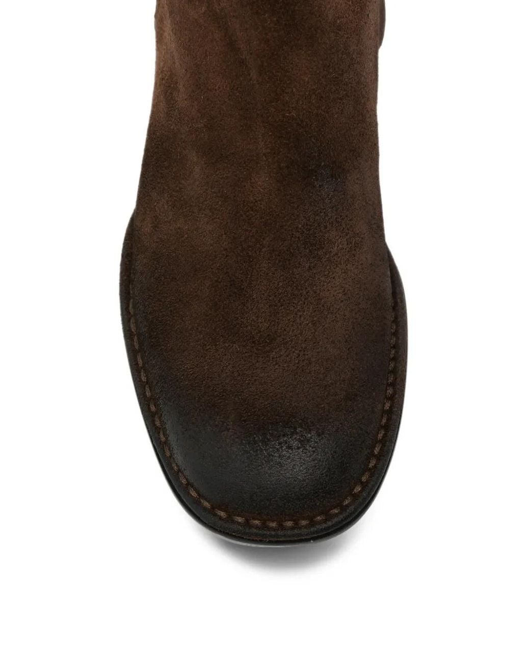 Emporio Armani Brown Suede Burnished-Effect Boots for men