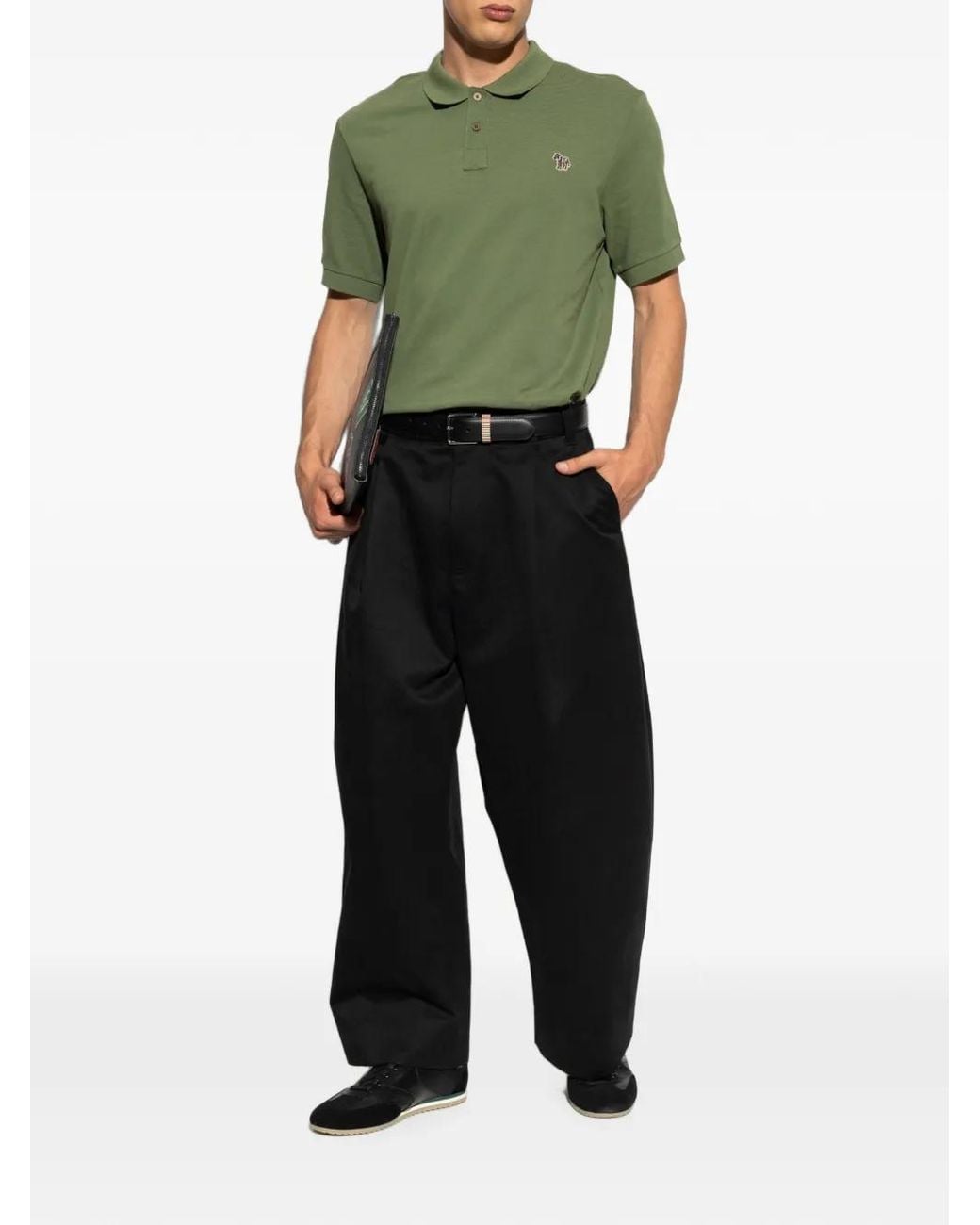 Paul Smith Green Organic Cotton Zebra Logo Polo Shirt for men