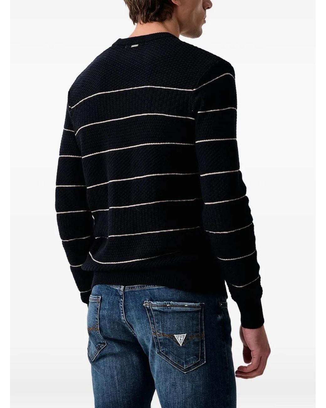 Guess Black Stripes Sweater for men
