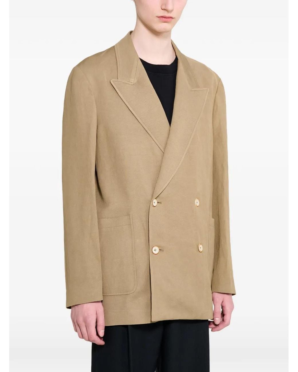 Cmmn Swdn Green Enea Double-Breasted Suit Jacket for men