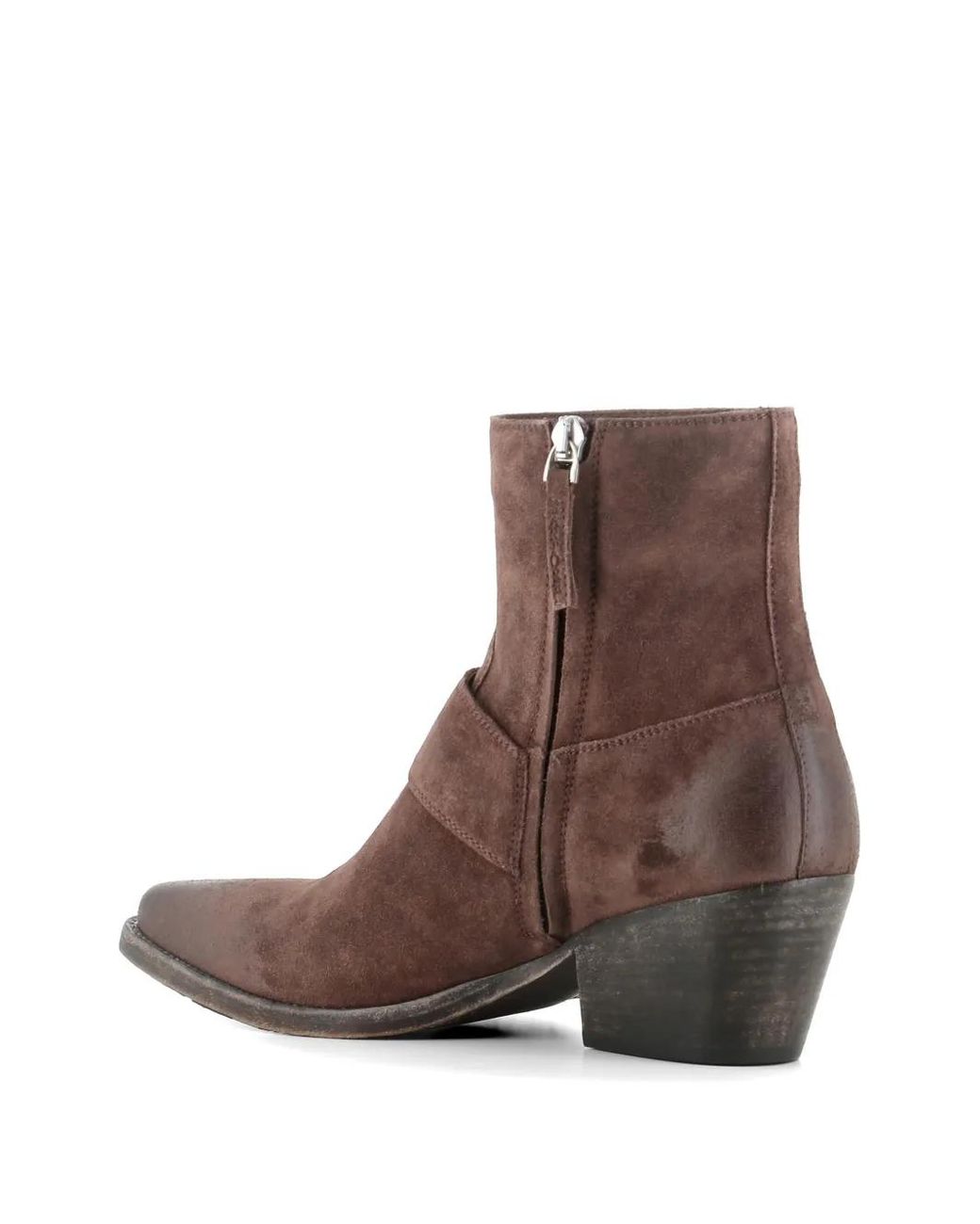 Sartore Brown Buckle Suede Boots