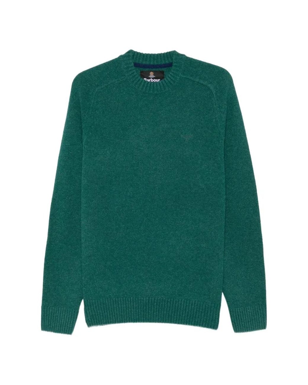 Barbour Green Embroidered-Logo Wool Sweater for men