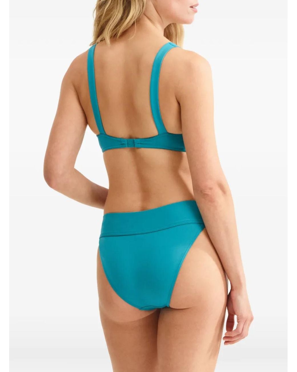 Top De Bikini Con Diseño Triangular Eres de color Blue