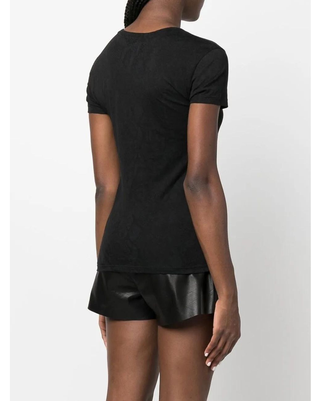 Philipp Plein Black Logo-Print Sequin-Detail T-Shirt