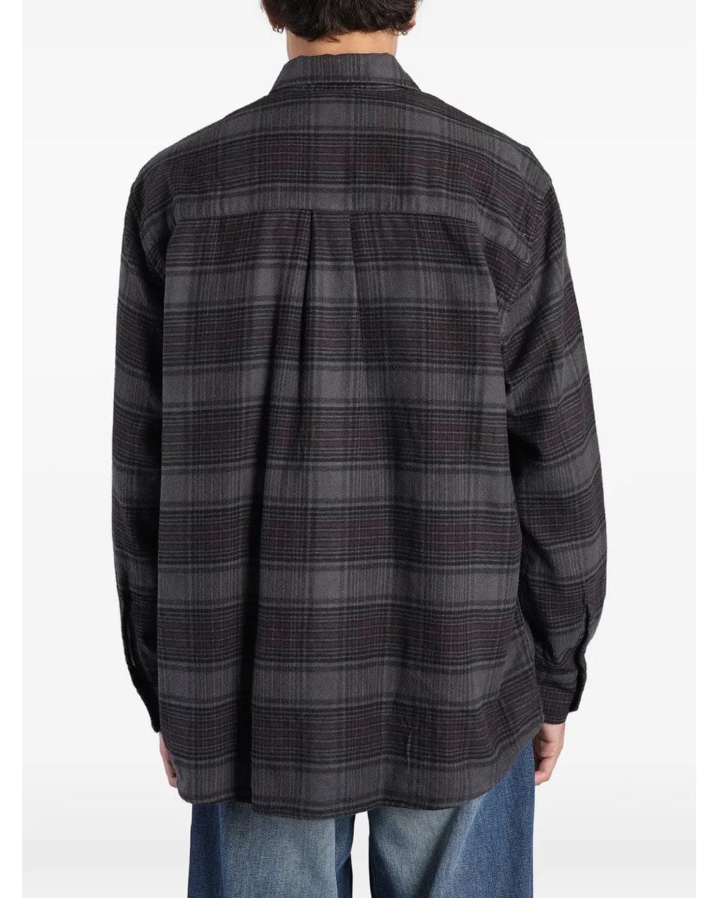 Our Legacy Gray Above Shirt Faded Nocturne Check Flannel for men