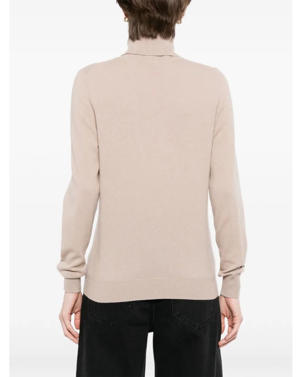 N.Peal Cashmere Natural Luna Roll-Neck Top