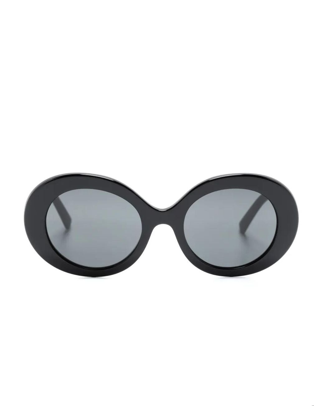 Dolce & Gabbana Black Logo Oval-Frame Sunglasses