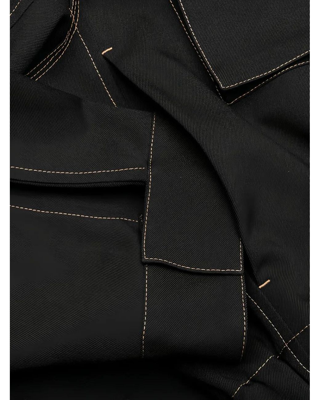 Jil Sander Black Contrast-Stitch Blouson Jacket for men