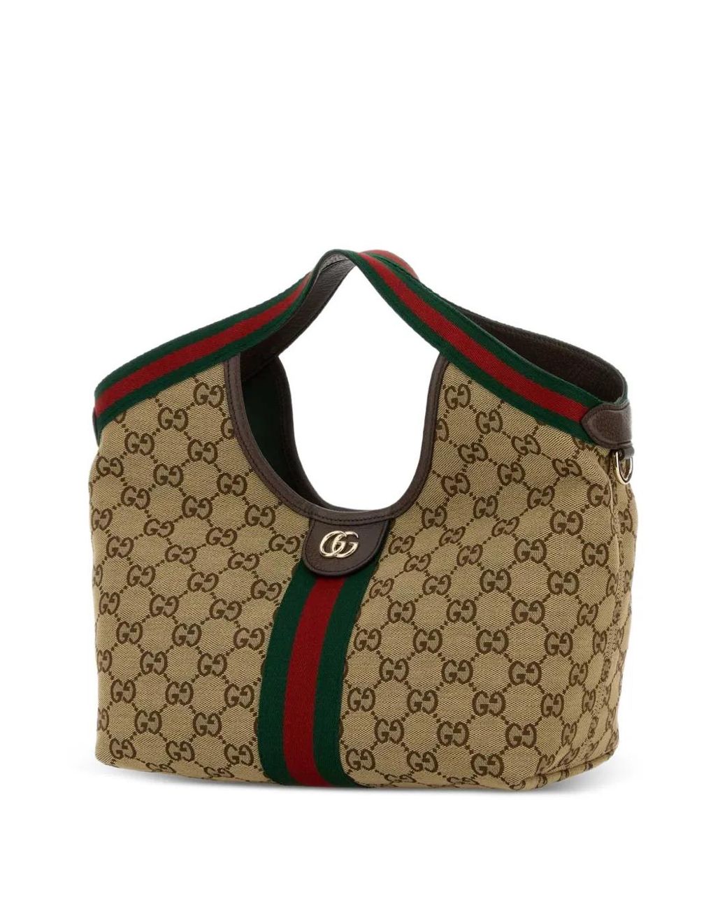 Gucci Green Small Giglio Monogram-Pattern Tote Bag