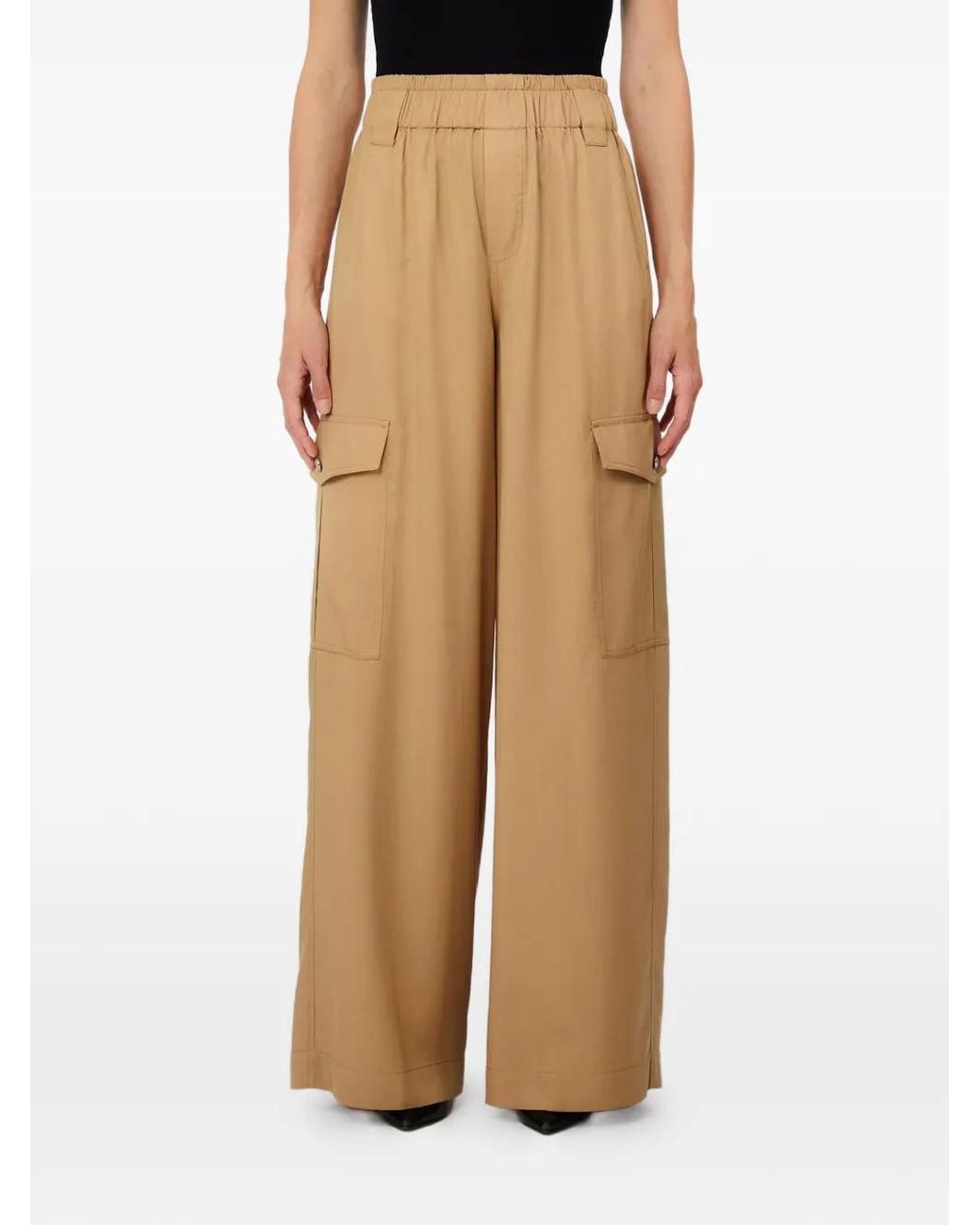 Liu Jo Natural Cargo-Pocket Palazzo Pants