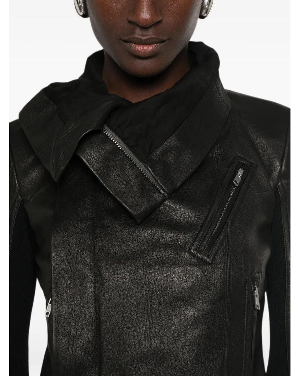 Rick Owens Black Tower Classic Biker Jacket