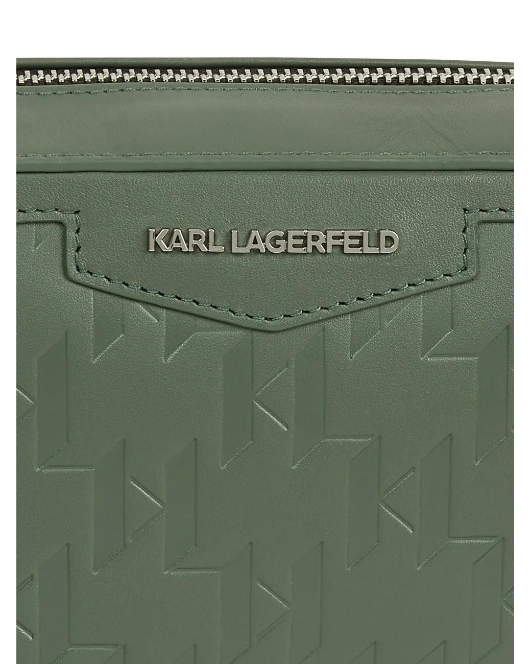 Karl Lagerfeld Green K/Loom Leather Camera Bag for men