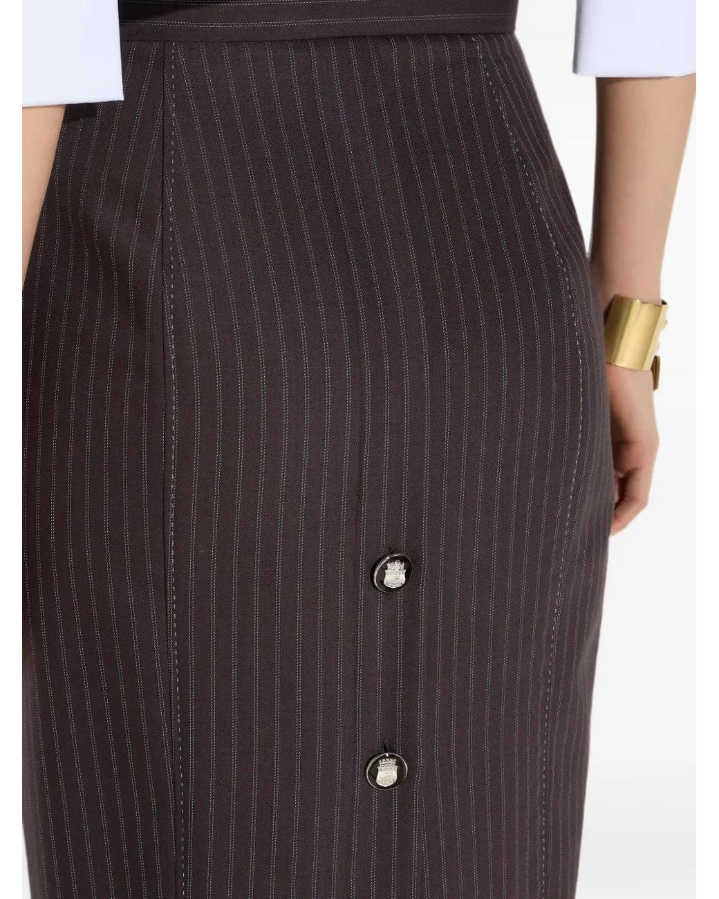 Elisabetta Franchi Gray Pinstriped Skirt