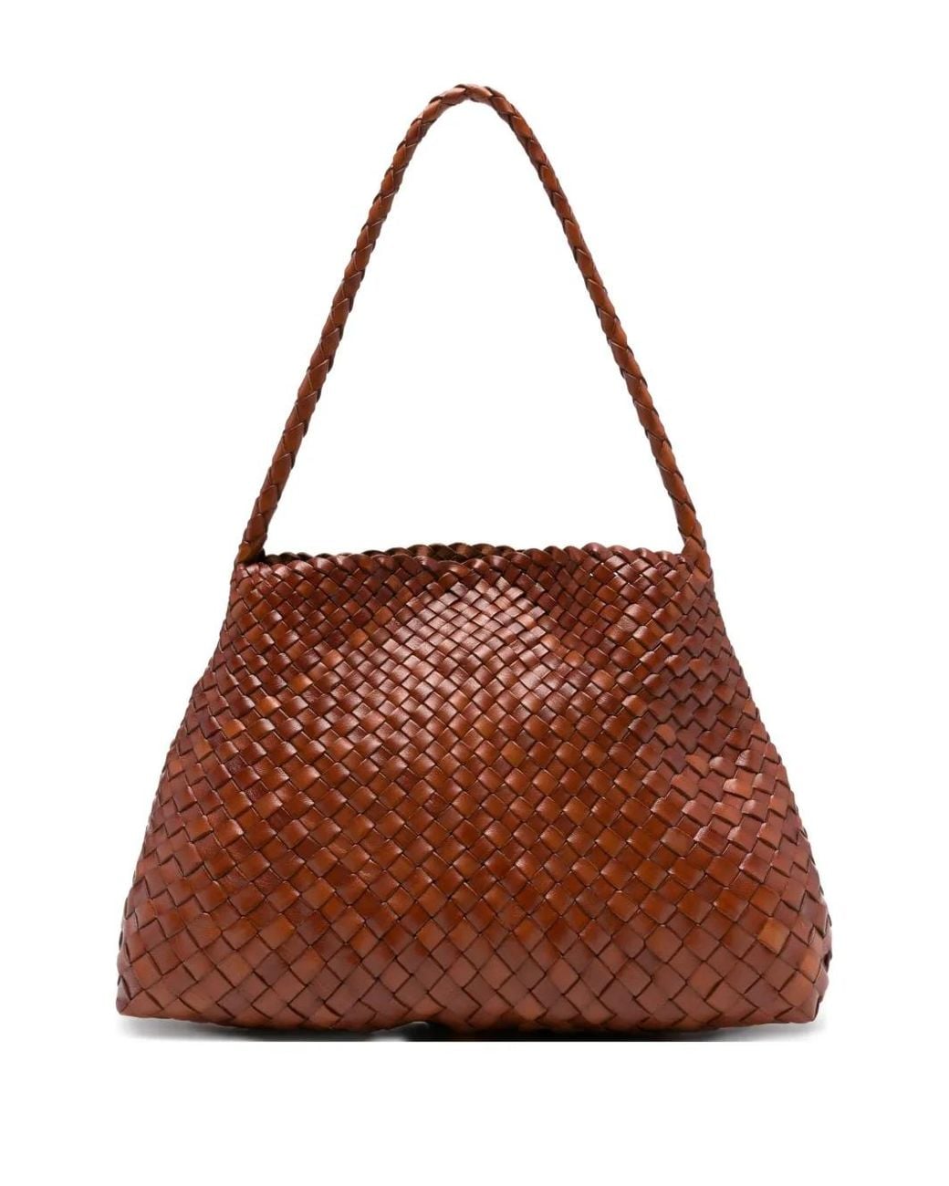 Dragon Diffusion Brown Santa Maria Woven-Leather Tote Bag